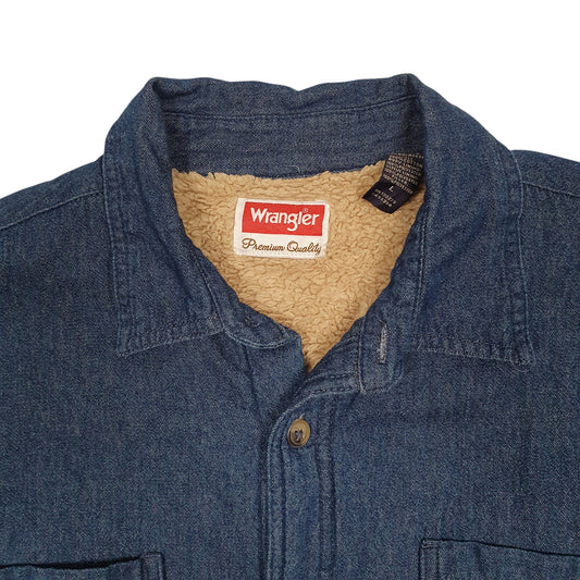 Mens Blue Wrangler Sherpa Lined Coat