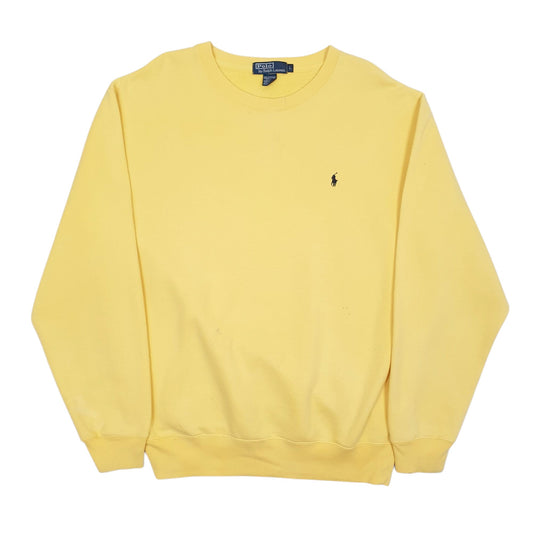 Mens Yellow Polo Ralph Lauren Vintage Crewneck Jumper