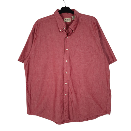 Mens Pink L.L.Bean Short Sleeve Shirt