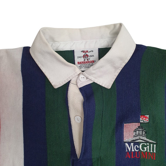 Mens Navy Barbarian Rugby Hoodie Polo Shirt