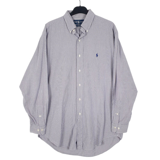 Mens Blue Ralph Lauren Vintage 90s Long Sleeve Shirt