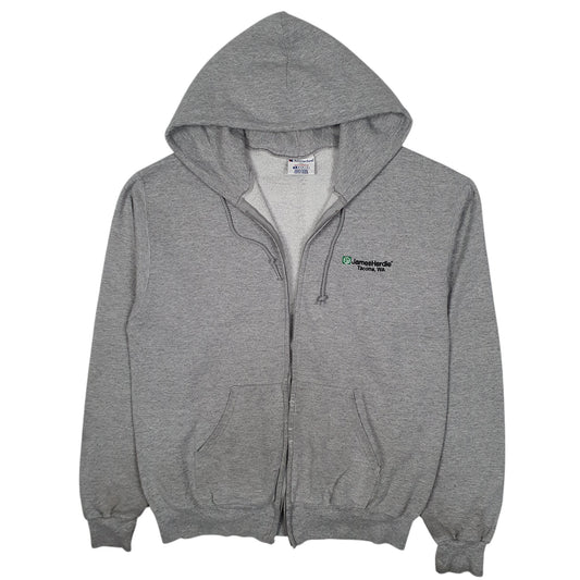Mens Grey Champion Hoodie Full Zip Jumper