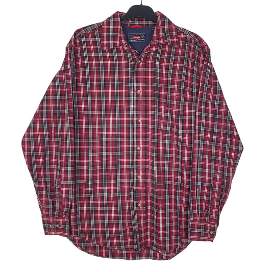 Mens Red Wrangler Wrinkle Resist Long Sleeve Shirt
