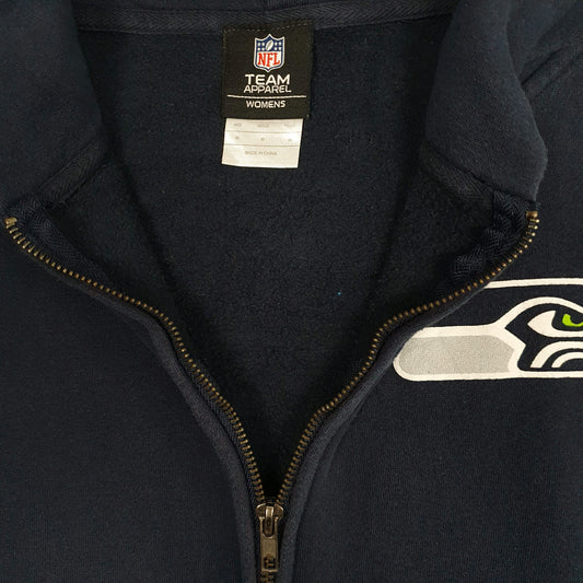 Womens Navy NFL Seattle Seahawks Full Zip Jumper