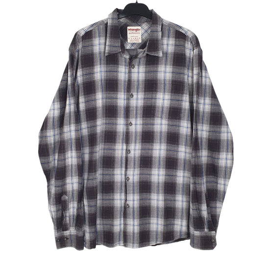 Mens Grey Wrangler Long Sleeve Shirt