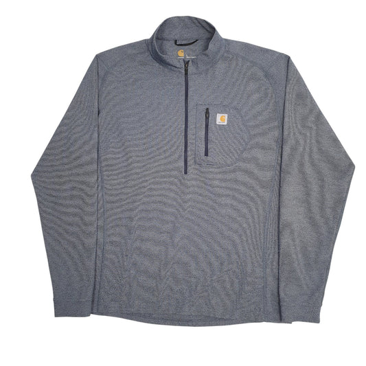 Mens Navy Carhartt Thermal Base Layer Quarter Zip Jumper
