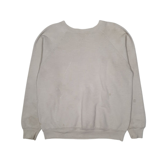 Mens Grey Fruit Of The Loom Vintage 90s Made In USA Jesus Bible Crewneck Jumper