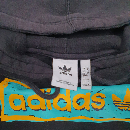 Mens Black Adidas Spellout Hoodie Jumper