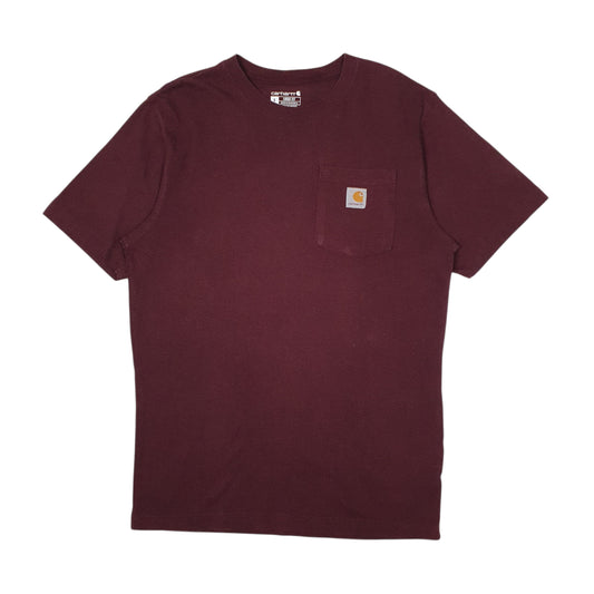 Mens Burgundy Carhartt Short Sleeve T Shirt