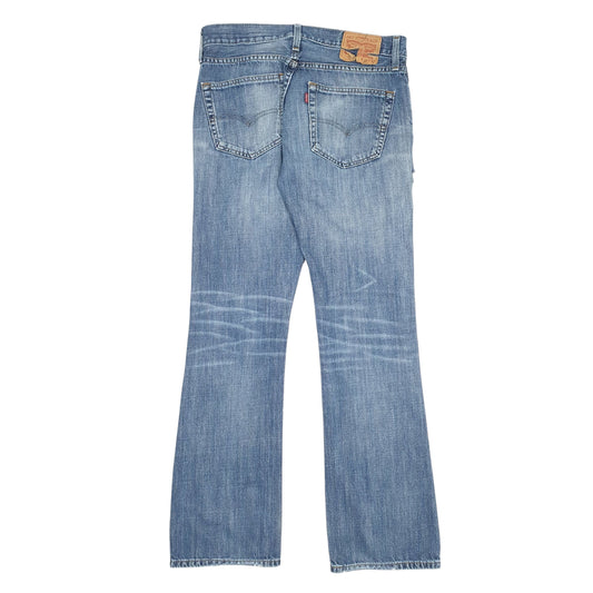 Mens Blue Levis Distressed Crewneck Jeans