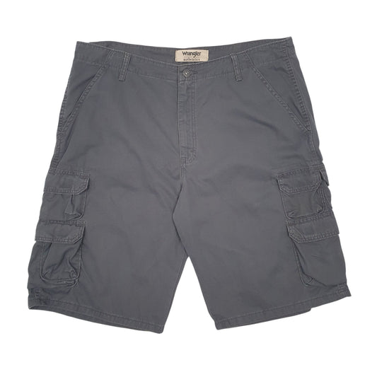 Mens Grey Wrangler Cargo Shorts