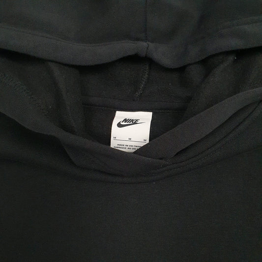 Womens Black Nike Baggy Crop Top Hoodie Jumper