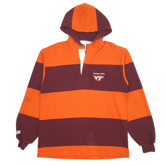Mens Orange Barbarian Hooded Long Sleeve Polo Shirt