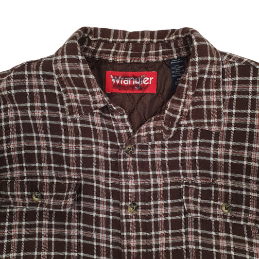 Mens Brown Wrangler Quilt Lined Hoodie Coat