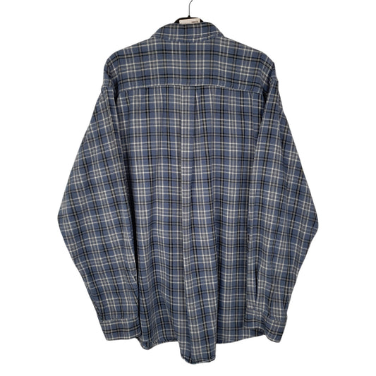 Mens Blue L.L.Bean Thick Flannel Plaid Shirt