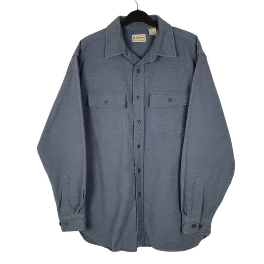 Mens Blue L.L.Bean Chamois Long Sleeve Shirt