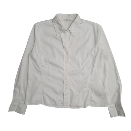 Womens White M&S Blouse Long Sleeve Shirt