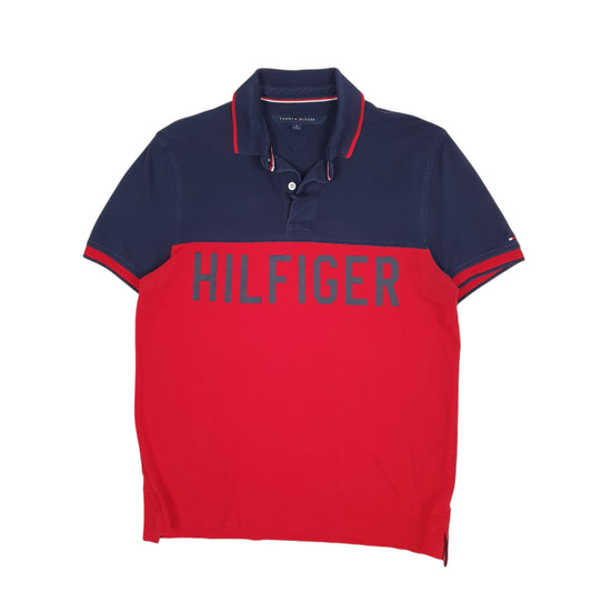 Mens Red Tommy Hilfiger Short Sleeve Polo Shirt