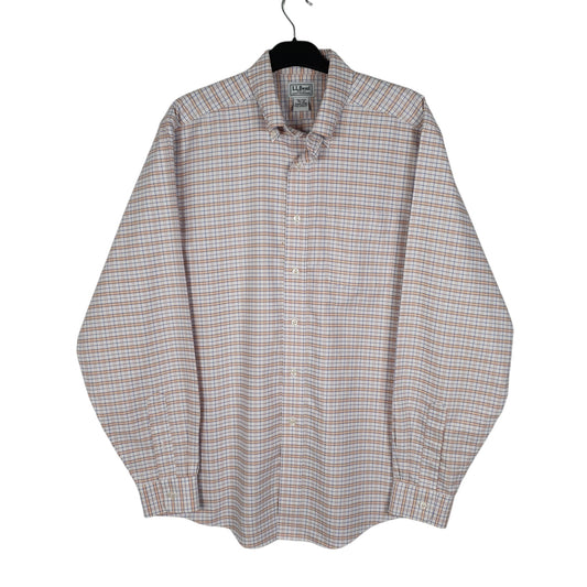 Mens Orange L.L.Bean Long Sleeve Shirt