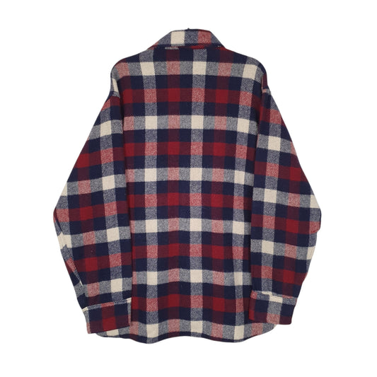 Mens Burgundy Woolrich Thick Shacket Jacket Shirt