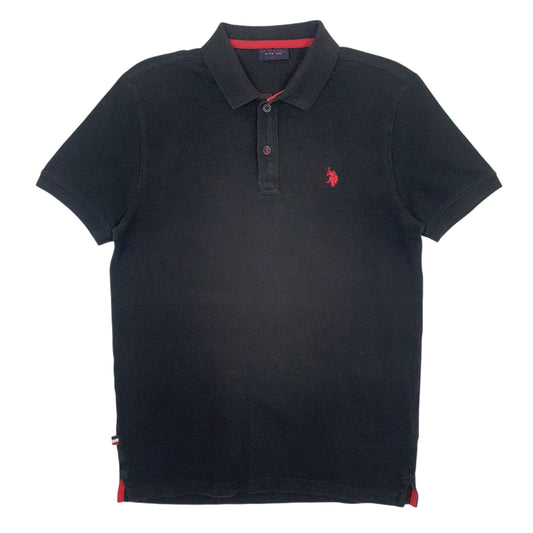 Mens Black US Polo Assn Short Sleeve Polo Shirt