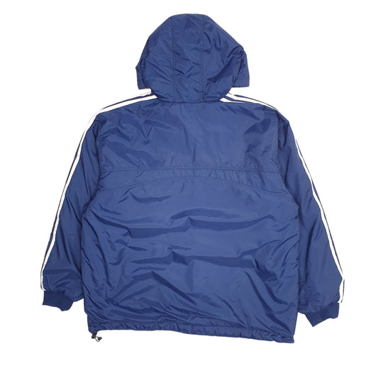 Mens Navy Adidas Vintage 90s Reversible Hoodie Coat