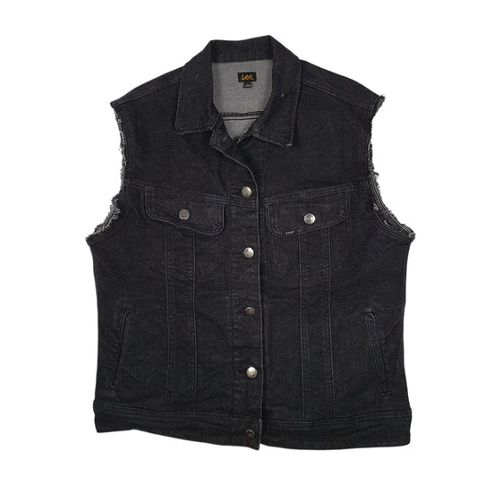 Womens Black Lee Gilet Vest Cut Off Coat
