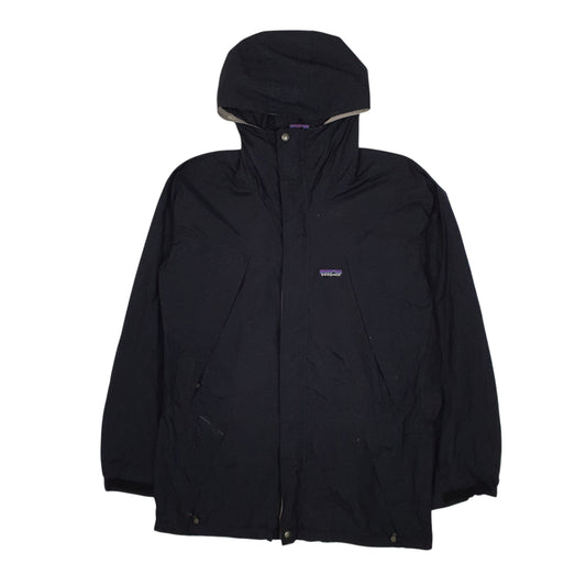 Mens Black Patagonia Storm Hooded Coat