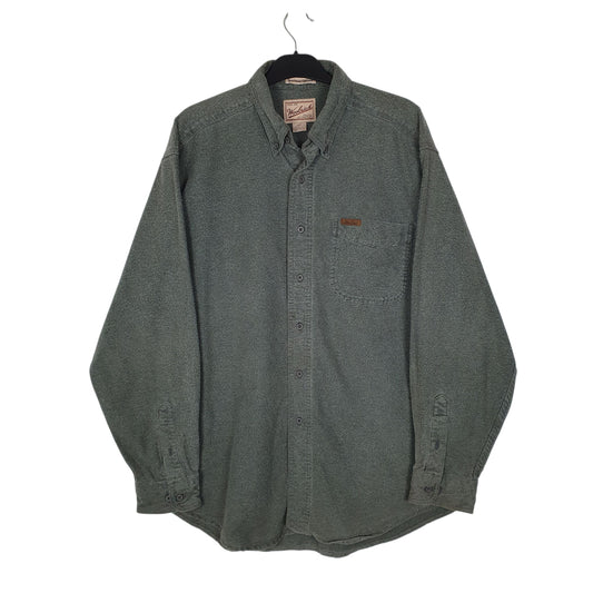Mens Grey Woolrich Thick Chamois Long Sleeve Shirt