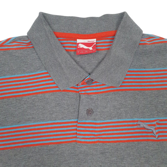 Mens Grey Puma Polo Shirt