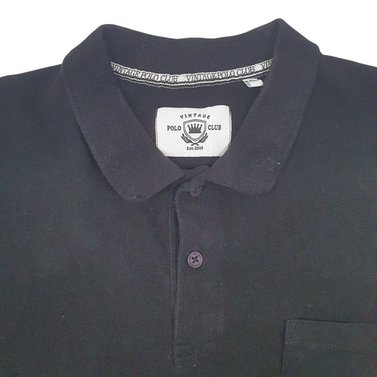 Mens Black Polo Vintage Club Polo Shirt