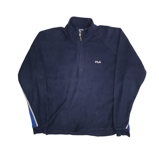 Womens Navy Fila Quarter Zip Jumper