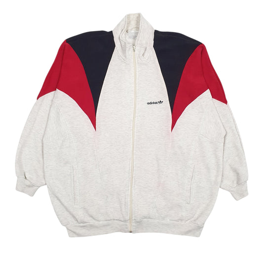 Mens Grey Adidas Vintage 90s Full Zip Jumper