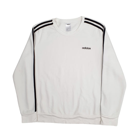 Womens White Adidas Crewneck Jumper