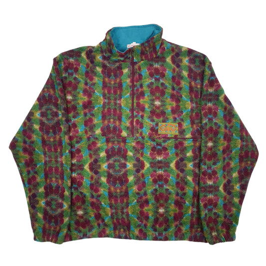 Mens Green Oxbow Vintage Quarter Zip Jumper