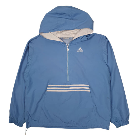 Mens Blue Adidas Pullover Vintage 00s Quarter Zip Coat