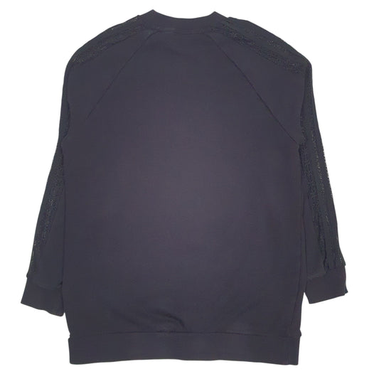 Womens Black Adidas Spellout Crewneck Jumper