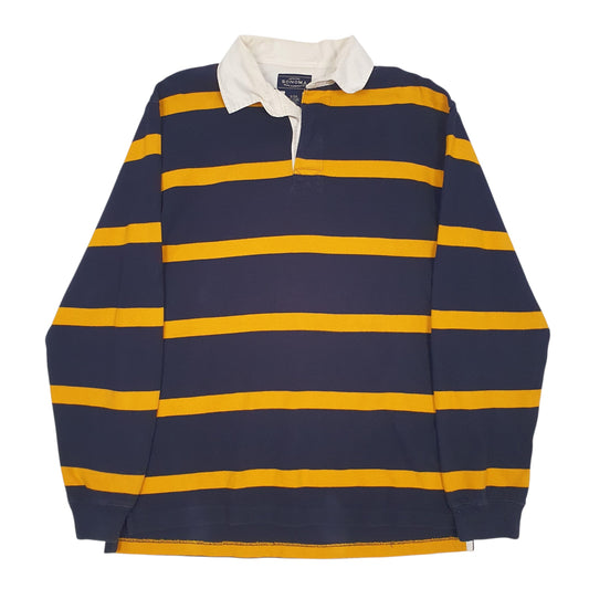 Mens Black Sonoma Rugby Long Sleeve Polo Shirt