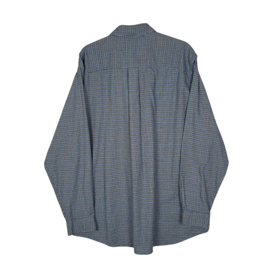 Mens Blue L.L.Bean Thick Flannel Houndstooth Shirt