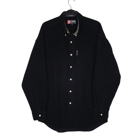 Mens Black Ralph Lauren Vintage 90s Corduroy Long Sleeve Shirt