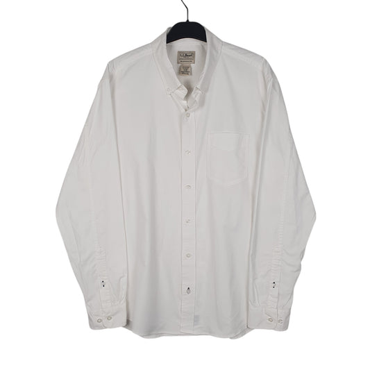 Mens White L.L.Bean Long Sleeve Shirt