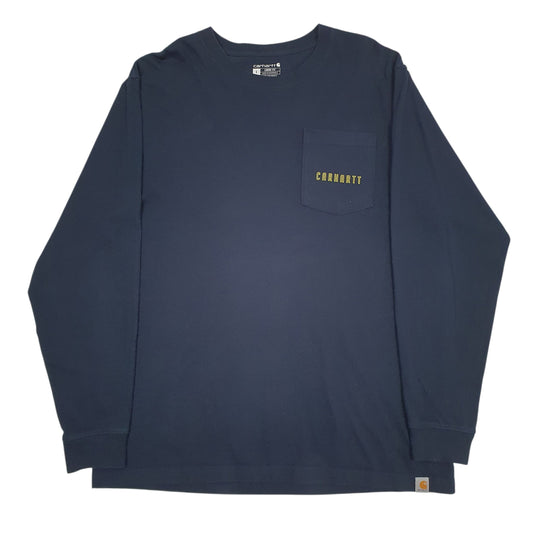 Mens Navy Carhartt Long Sleeve T Shirt