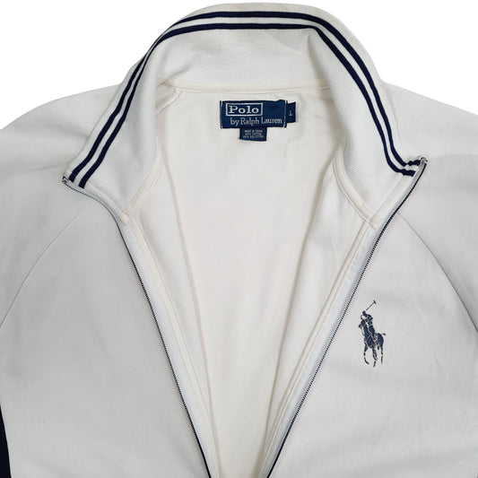 Mens White Polo Ralph Lauren Full Zip Jumper