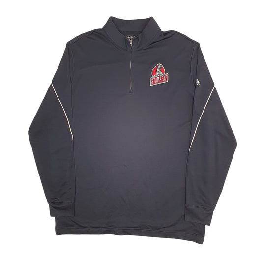 Mens Black Adidas Idaho Stampede Climalite Quarter Zip Jumper