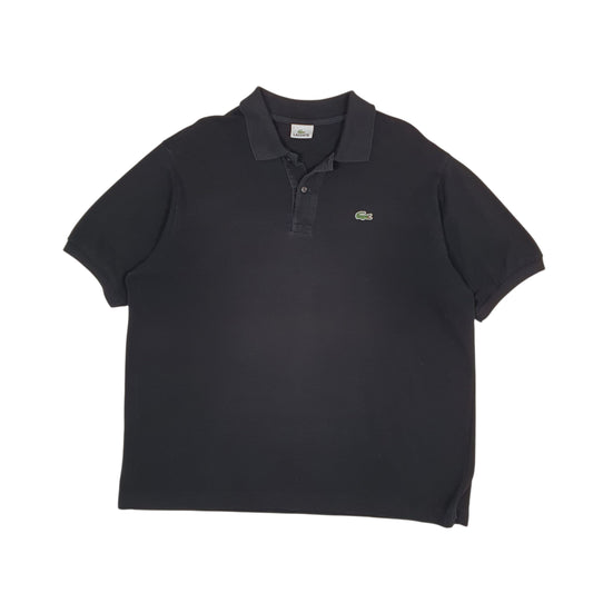 Mens Black Lacoste Short Sleeve Polo Shirt