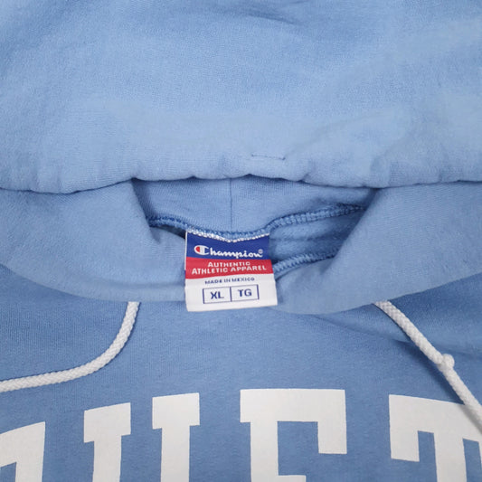 Mens Blue Champion Tufts Hoodie Jumper