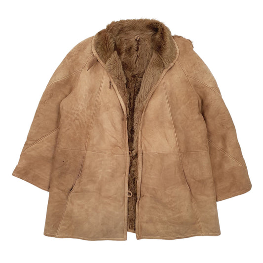 Womens Brown Unbranded Shearling Coat