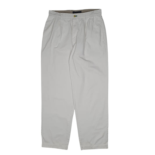 Mens White Tommy Hilfiger Double Pleated Chino Trousers