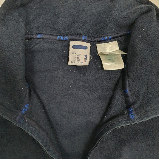 Womens Navy Fila Quarter Zip Jumper