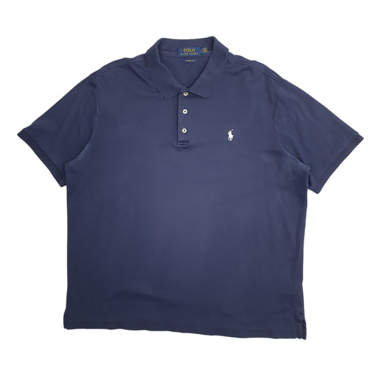 Mens Navy Polo Ralph Lauren Stretch Short Sleeve Polo Shirt